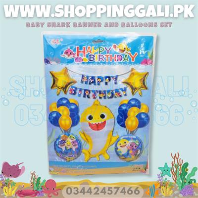 BABY SHARK BIRTHDAY PARTY DECORATION SETS ( 24 ITEMS TOTAL IN A PACK )