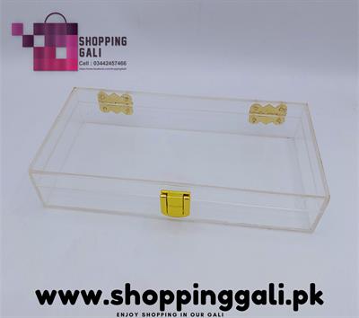 ACRYLIC GIFT BOX BEAUTIFUL TRANSPARENT GIFT BOX WITH LOCK ( 8 INCH X 4 INCH )