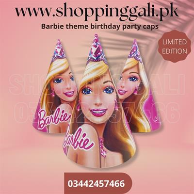 BARBIE BIRTHDAY PARTY CAPS ( PACK OF 10 BIRTHDAY CAPS )