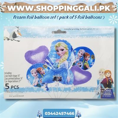 FROZEN FOIL BALLOON SET WITH PURPLE HEARTS ( PACK OF 5 FOIL BALLOONS )