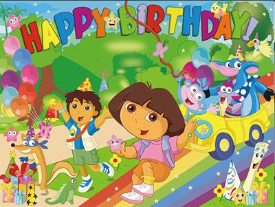 DORA THE EXPLORER BIRTHDAY PARTY BANNER ( 36 INCHES X 24 INCHES )