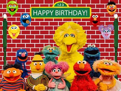 SESAME STREETS BIRTHDAY PARTY BANNER ( 36 INCHES X 24 INCHES )