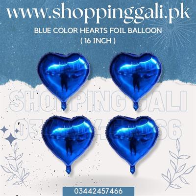 DARK BLUE HEARTS FOIL BALLOON ( PACK OF 4 HEARTS FOIL BALLOONS )