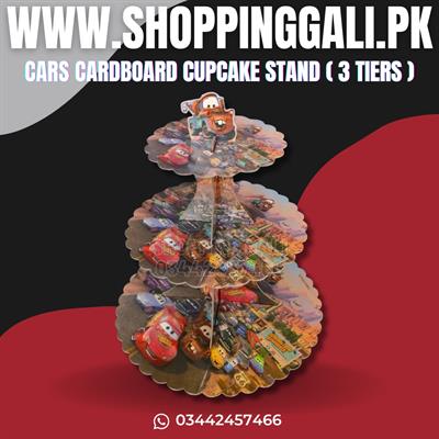 CARS CUPCAKE STAND FOR TABLE DECORATION ( 3 TIERS CUPCAKE STAND )