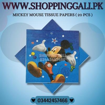 MICKEY MOUSE NAPKINS ( PACK OF 20 MICKEY MOUSE TISSUE PAPER )