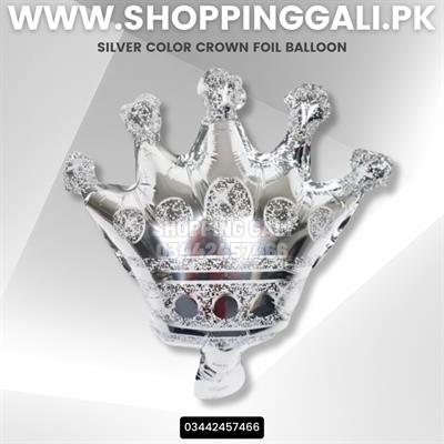 SILVER CROWN MINI SIZE FOIL BALLOON ( 13 INCH X 13 INCH )