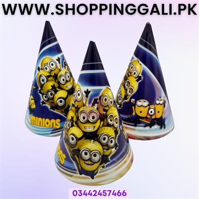 MINIONS PARTY CAPS - PACK OF 10 BIRTHDAY CAPS - MINIONS THEME CAPS