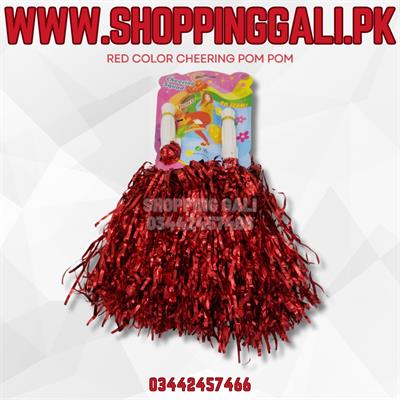 RED COLOR CHEERING SQUAD POM POM ( SET OF 2 POM POM )