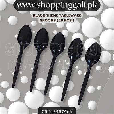 BLACK COLOR SPOONS ( PACK OF 20 SPOONS )