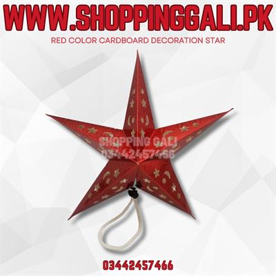 DECORATION CARDBOARD STARS RED - 18 INCH SIZE STARS - ROOM DECORATION STARS