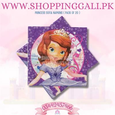 PRINCESS SOFIA THEME NAPKINS ( PACK OF 20 TISSUE PAPER )