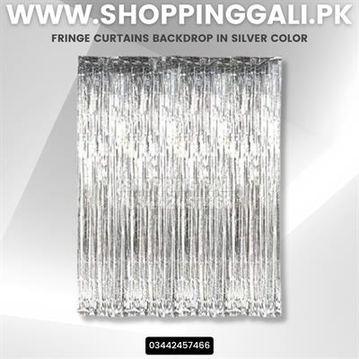 SILVER COLOR FOIL FRINGE CURTAINS FOR STUNNING PARTY WALL DECORATION