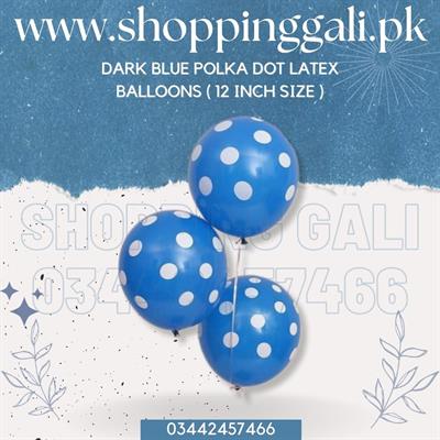 DARK BLUE POLKA DOT LATEX BALLOONS PERFECT FOR PARTY DECOR ( PACK OF 25 BALLOONS )