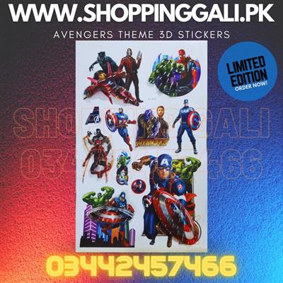 AVENGERS THEME 3D STICKERS PACK ( PACK HAS 12 STICKERS )