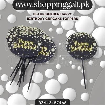 HAPPY BIRTHDAY CUPCAKE TOPPER - PACK OF 10 CUPCAKE TOPPERS