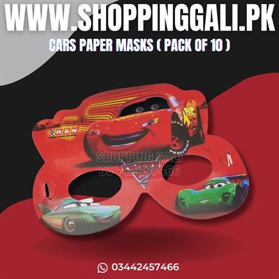 CARS PAPER MASKS ( PACK OF 10 PARTY WEAR MASKS )