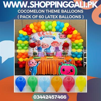 COCOMELON LATEX BALLOONS ( PACK OF 60 LATEX BALLOONS )