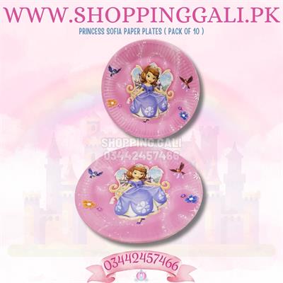 PRINCESS SOFIA PAPER PLATES ( PACK OF 10 PAPER PLATES )