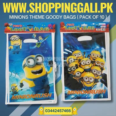 MINIONS GOODY BAGS 2ND DESIGN ( PACK OF 10 GIFT BAGS )