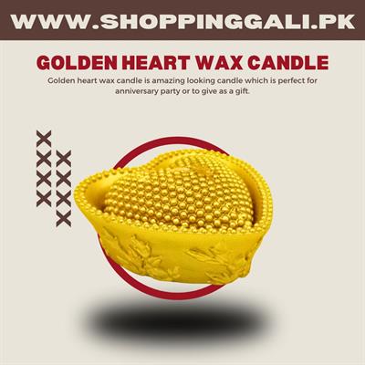 HEART SHAPE CANDLE IN GOLDEN COLOR