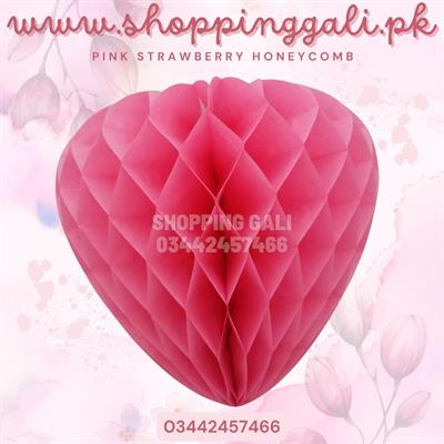 BLUSH PINK COLOR STRAWBERRY SHAPE HONEYCOMB FOR PARTY DECORATION ( 9 INCH IN SIZE )