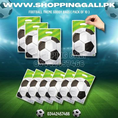 FOOTBALL GOODY BAGS IN LIGHT GREEN ( PACK OF 10 GIFT BAGS )