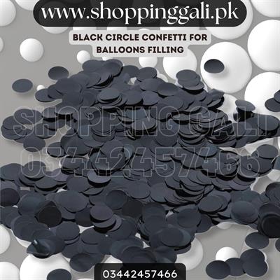 BLACK COLOR CONFETTI IN CIRCLE PERFECT FOR BALLOON FILLING