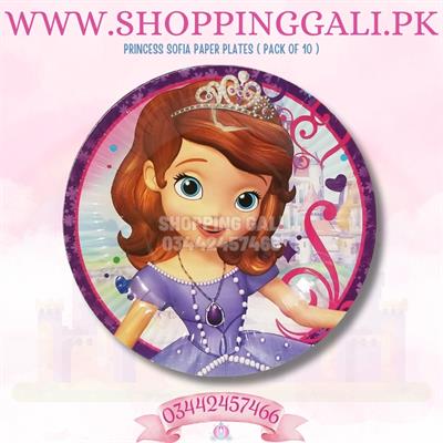 PRINCESS SOFIA PAPER PLATES IN PURPLE COLOR ( PACK OF 10 PAPER PLATES )