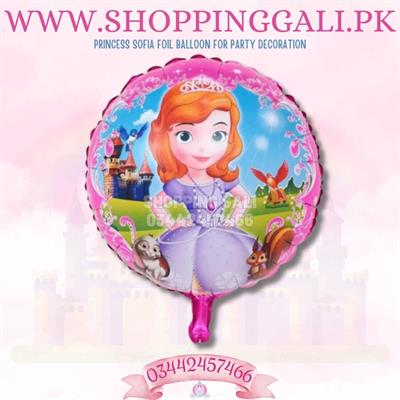 PRINCESS SOFIA FOIL BALLOON IN ROUND SHAPE ( 18 INCH IN SIZE )