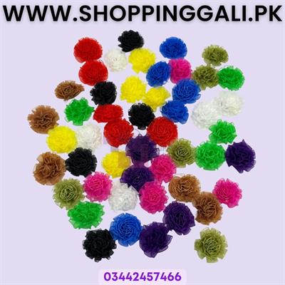 45-PACK MULTICOLOR ORGANZA FLOWERS FOR CRAFTING