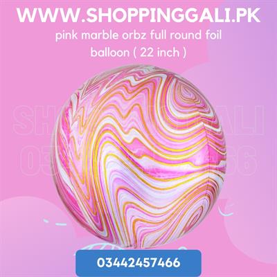 PINK MARBLE DESIGN ORBZ FOIL BALLOON FULL ROUND FOIL BALLOON ( 22 INCH IN SIZE )