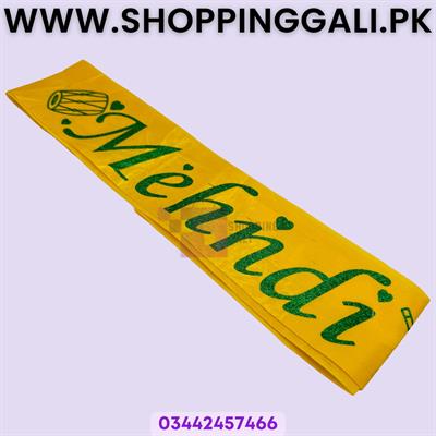 MEHENDI SASH FOR PARTY WEAR IN YELLOW COLOR