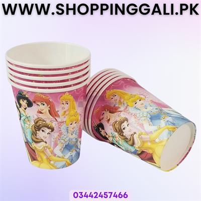 PRINCESS THEME PAPER CUPS - PACK OF 10 PAPER CUPS - PRINCESS PAPER CUPS