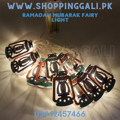 RAMADAN MUBARAK FAIRY LIGHT IN LANTERN DESIGN FOR ROOM DECORATION