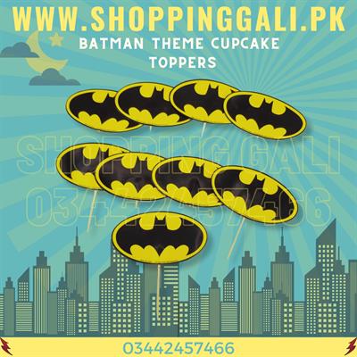 BATMAN THEME CUPCAKE TOPPERS YELLOW - PACK OF 10 CUPCAKE TOPPERS - BATMAN CUPCAKE TOPPERS