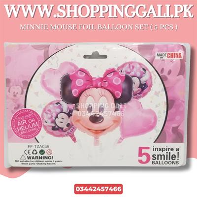 MINNIE MOUSE FOIL BALLOONS IN PINK COLOR ( PACK OF 5 FOIL BALLOONS )