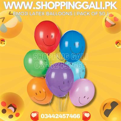 EMOJI LATEX BALLOONS IN MULTICOLORS ( PACK OF 25 EMOJI BALLOONS )