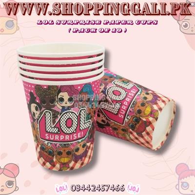 LOL SURPRISE PAPER CUPS ( PACK OF 10 PAPER CUPS )