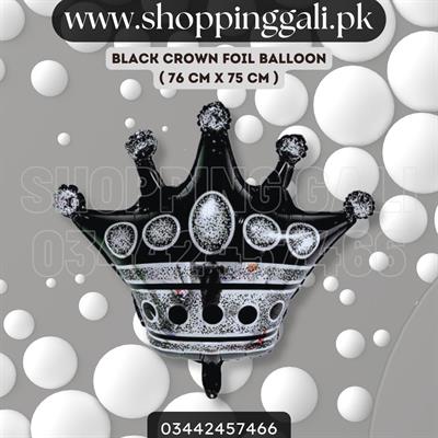 BLACK COLOR CROWN FOIL BALLOON IN BIG SIZE ( 76 CM X 75 CM )