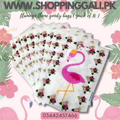 FLAMINGO GOODY BAGS ( PACK OF 10 GIFT BAGS )