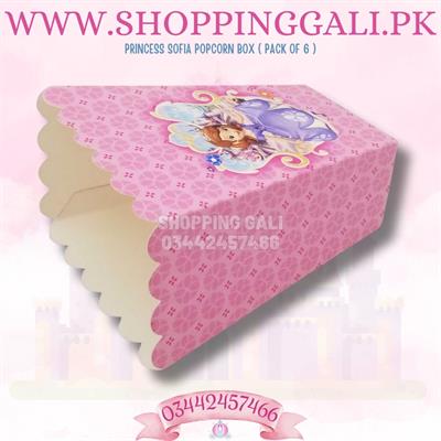 PRINCESS SOFIA POPCORN BOXES ( PACK OF 6 POPCORN BOXES )