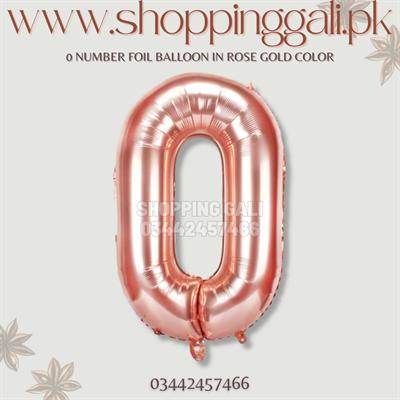 0 NUMBER FOIL BALLOONS IN ROSE GOLD COLOR ( 32 INCH IN SIZE )