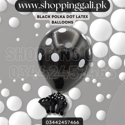 BLACK POLKA DOT LATEX BALLOONS PERFECT FOR PARTY DECOR ( PACK OF 25 BALLOONS )