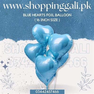 LIGHT BLUE HEARTS FOIL BALLOON ( PACK OF 5 HEARTS FOIL BALLOONS )