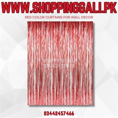 RED COLOR FOIL FRINGE CURTAINS FOR STUNNING PARTY WALL DECORATION