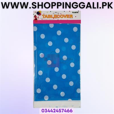 BLUE POLKA DOT THEME TABLE COVER - BLUE POLKA DOT TABLE COVER