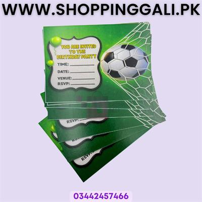 Football Invitation Cards - 4 Inch By 3 Inch - Invitation Cards - Football Theme - Green - Boys - Pack Of 8
