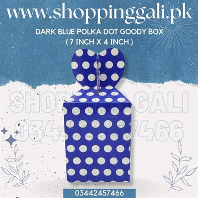 DARK BLUE POLKA DOT GOODY BOXES ( PACK OF 10 GIFT BOXES )