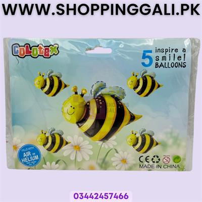 HONEYBEE FOIL BALLOON SET - HONEYBEE THEME FOIL BALLOONS - PACK OF 5 FOIL BALLOONS