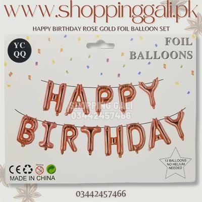 ROSE GOLD COLOR HAPPY BIRTHDAY FOIL BALLOONS PERFECT FOR BIRTHDAY PARTY DECORATION